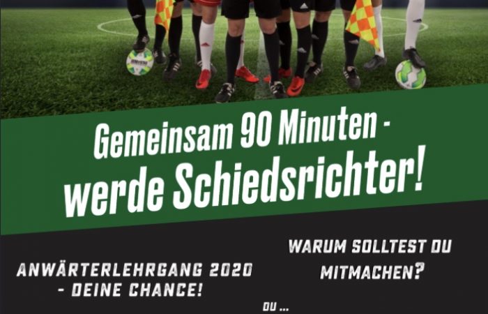 Neuer Anwärterlehrgang für Schiedsrichter im Februar 2020